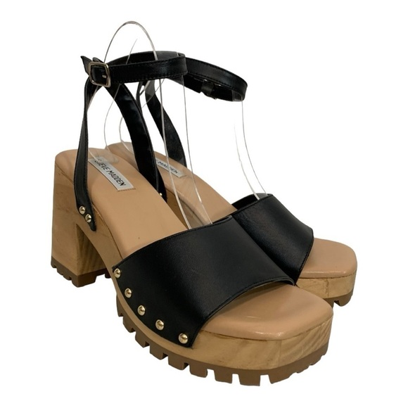 Steve Madden Shoes - Steve madden Ocala Platform Wooden Sandals Black Size 10